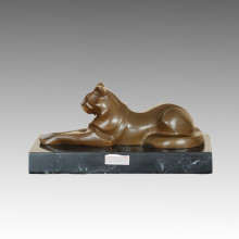 Статуя животных Львица отдыхает Бронзовая скульптура Tpal-463